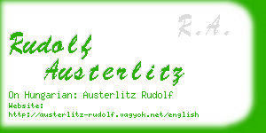 rudolf austerlitz business card